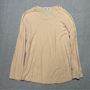James Perse Sheer Slub Long Sleeve Crew Long Sleeve Size 2